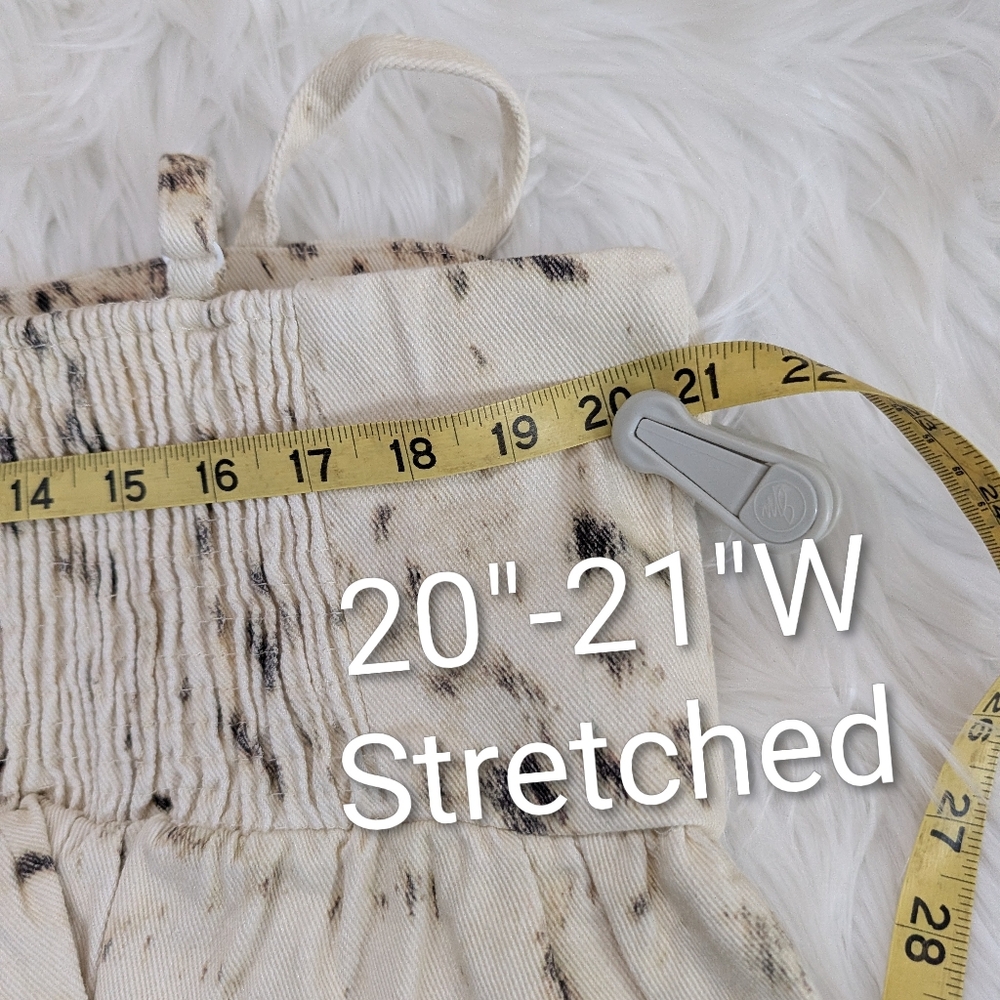 Davi & Dani Spotted Peplum Denim Top in Cream & Brown Super Soft Material New - Picture 12 of 16